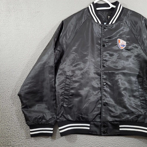 North & Acrux Jacket Mens Medium Black Satin Jets‎ Windbreaker Retro Style - Picture 5 of 12